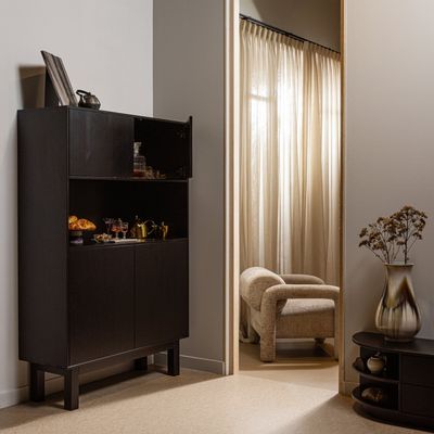 WOOOD Lenny Fåtölj i Grovtexturerad Sand