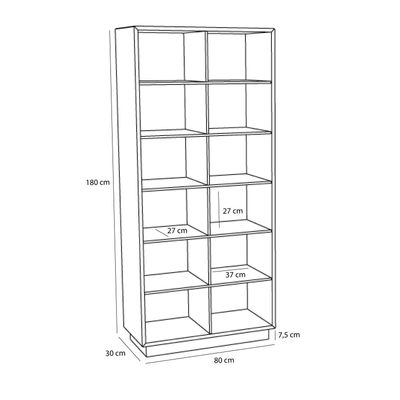Hübsch Disco Hyllsektion Stor Natur 80x30xh180cm