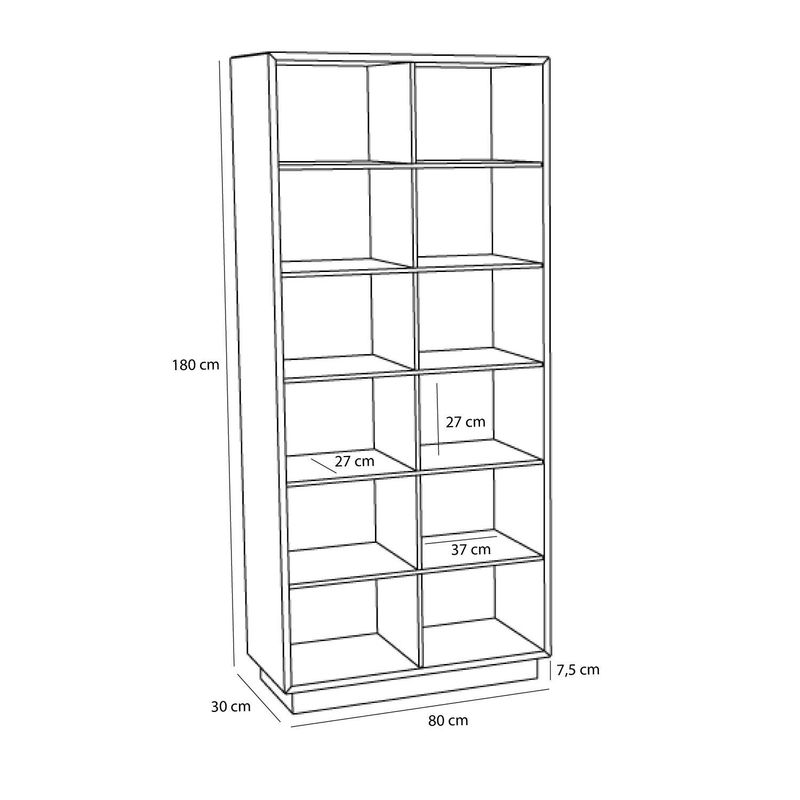 Hübsch Disco Hyllsektion Stor Natur 80x30xh180cm