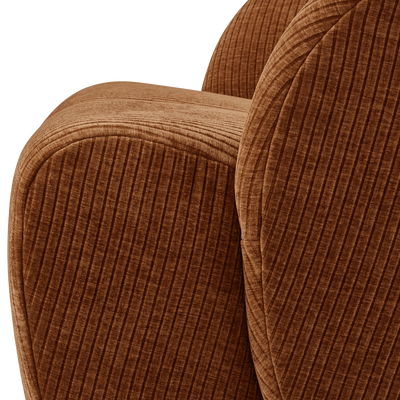 WOOOD Mojo Svängbar Fåtölj i Ribbat Remy-tyg Rostbrun