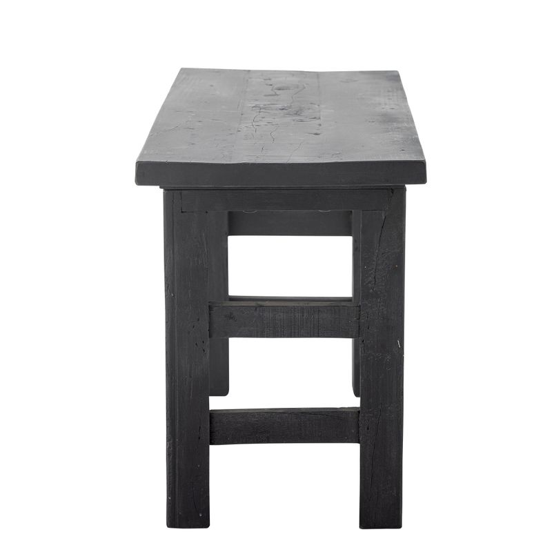 Bloomingville Riber Bänk, Svart, Återvunnet Trä