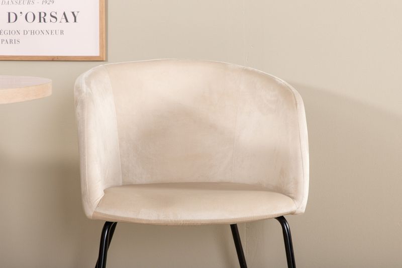 Venture Home Berit & Bianca 4 st Matstolar Beige + Ovalt Matbord 200 x 90 Vitputsad