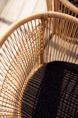 Brafab Delta Stol Svart / Natural Wicker / Teddy Black