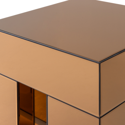 WOOOD Mirrox Sidobord med Spegelglas Brun [FSC]