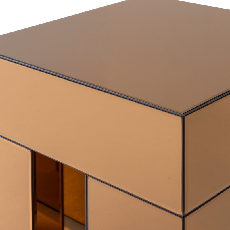 WOOOD Mirrox Sidobord med Spegelglas Brun [FSC]