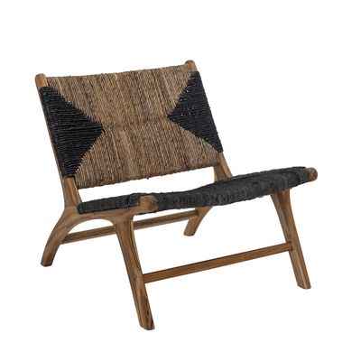 Bloomingville Grant Loungestol, Svart, Teak