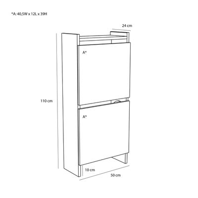 Hübsch Forma Skoskåp Natur 50x24xh110cm