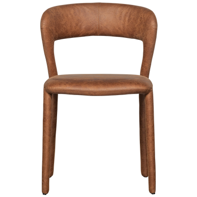 WOOOD Noble Matstol i Konjaksfärgad Läderlook 2 st