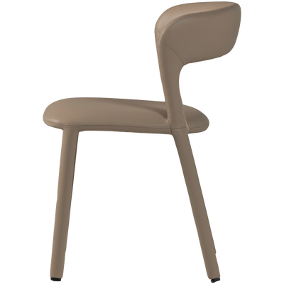 WOOOD Noble Matstol i Sandfärgat Läder 2 st