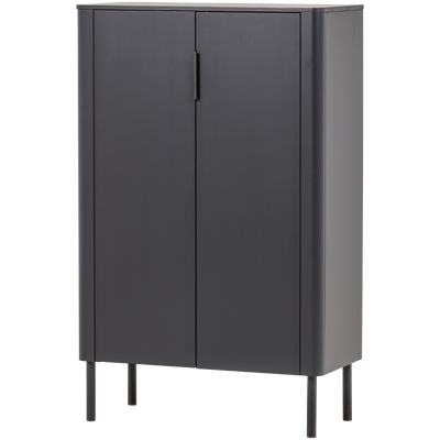 WOOOD Gunnar 2-dörrars skåp i matt svart furu