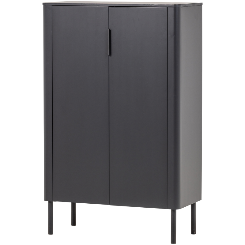 WOOOD Gunnar 2-dörrars skåp i matt svart furu