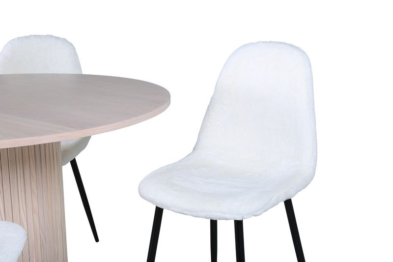 Venture Home Bianca & Polar Runt Matbord ⌀110 Vitputsad + 4 st Matstolar Vit