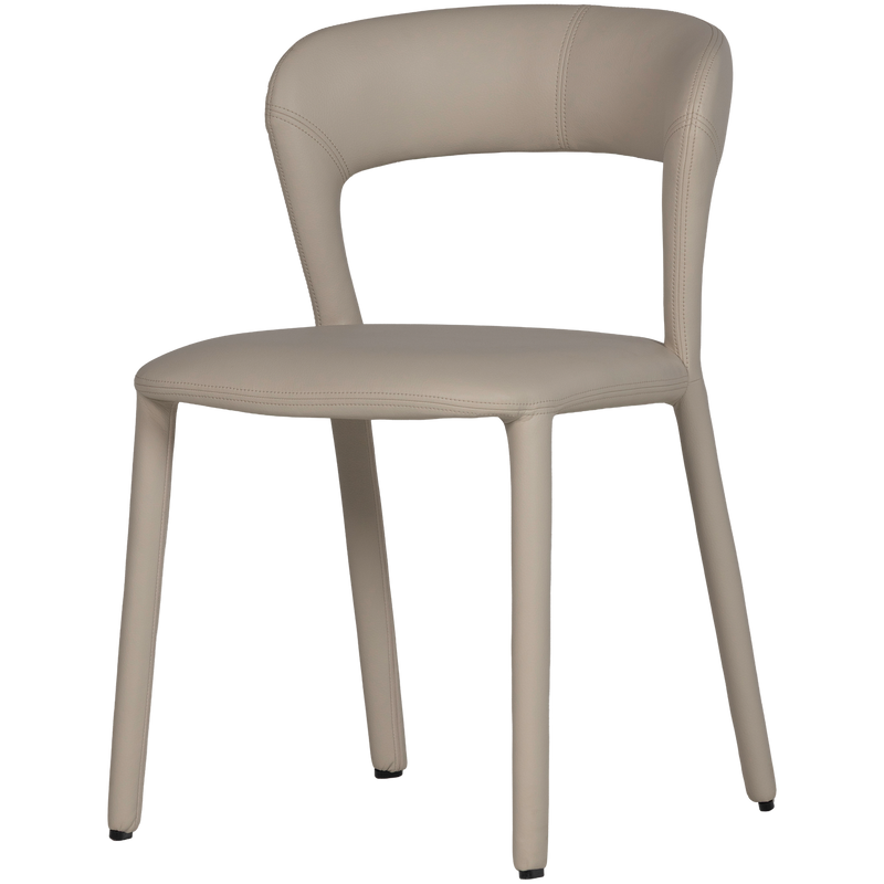 WOOOD Noble Matstol i Läderlook Beige 2 st