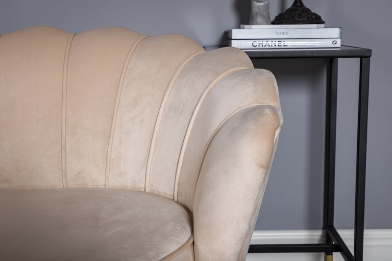 Venture Home Calais 3-Sits Soffa i Krämvit Sammet