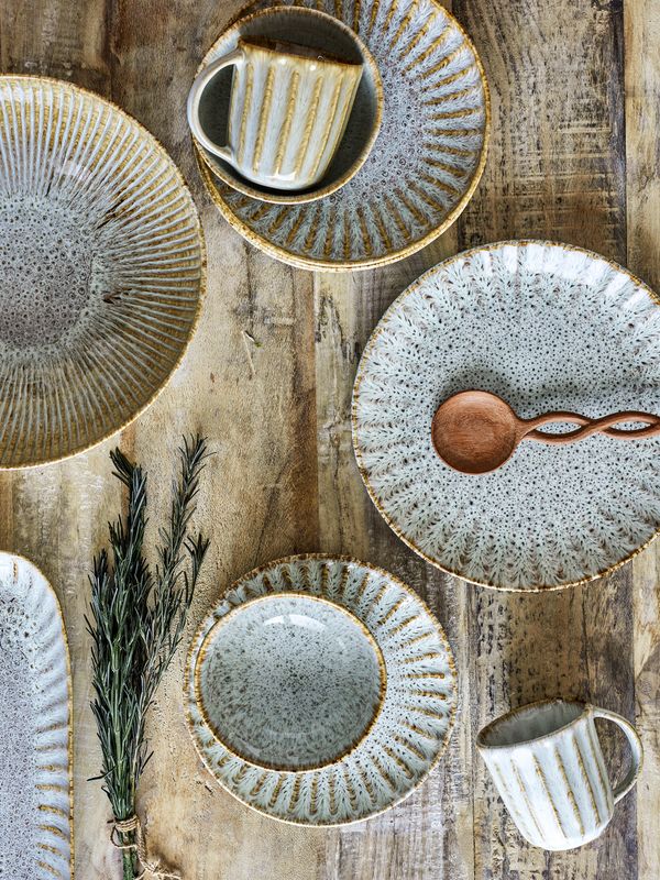 Creative Collection Fleur Tallrik, Natur, Stengods - 6-pack