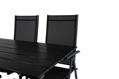 Venture Home Denver & Break Rektangulärt Matbord 120 x 70 Svart + 4 st Positionsstolar Svart