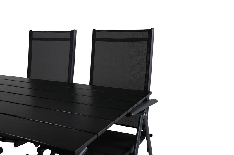 Venture Home Denver & Break Rektangulärt Matbord 120 x 70 Svart + 4 st Positionsstolar Svart