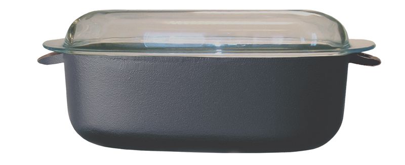 Ronneby Bruk, Oval Stekgryta Gjutjärn 5,5 L – Med Glaslock 33x22 cm