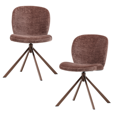 WOOOD Femke Matstol i Chenille, Brun 2 st