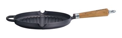 Ronneby Bruk, Grillpanna Gjutjärn 28 cm Hällpipar & Silikonklätt Rostfritt Handtag