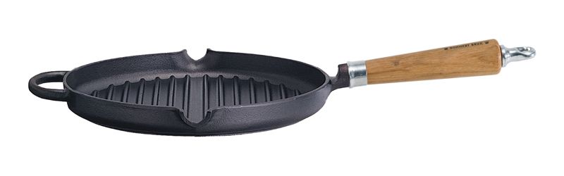 Ronneby Bruk, Grillpanna Gjutjärn 28 cm Hällpipar & Silikonklätt Rostfritt Handtag