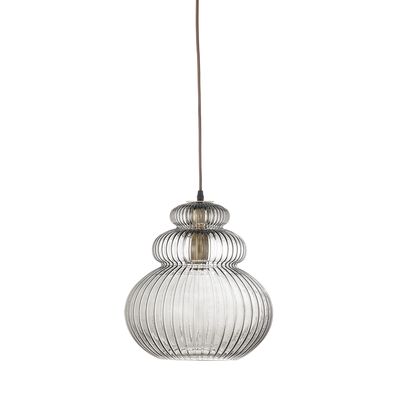 Bloomingville Sybia Taklampa, Grå, Glas, Ø31,5xH33 cm