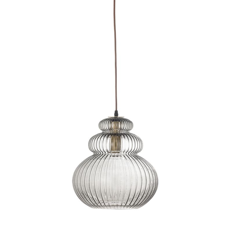 Bloomingville Sybia Taklampa, Grå, Glas, Ø31,5xH33 cm