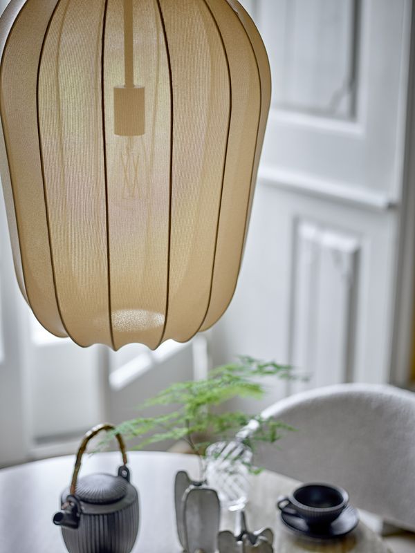 Bloomingville Naluna Taklampa, Natur, Polyester, Ø42xH50 cm
