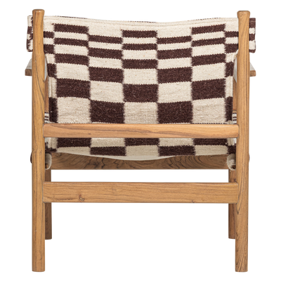 WOOOD Zano Fåtölj i Acacia med Brun Kelim Sits