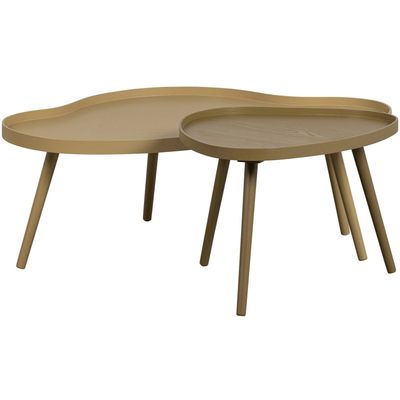 WOOOD Mae Sidobord i Organiskt Långsmalt Trä 2 st