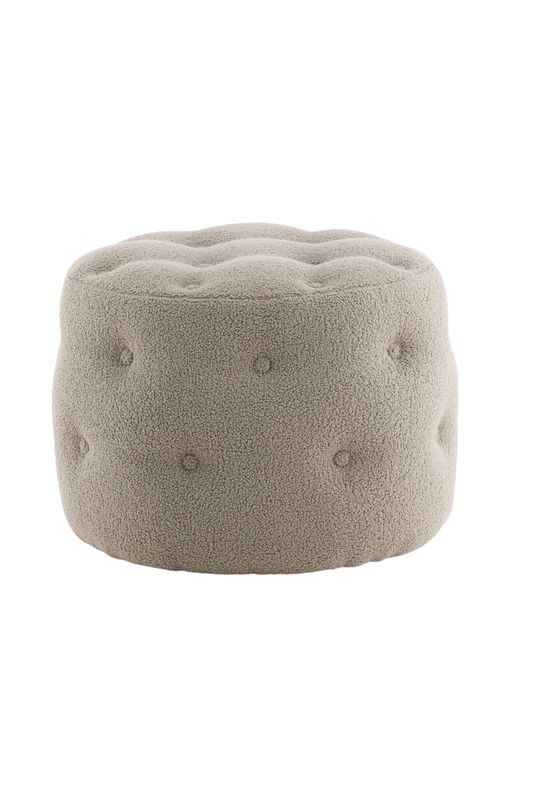 Venture Home Benjamin Puff i Greige Teddytyg