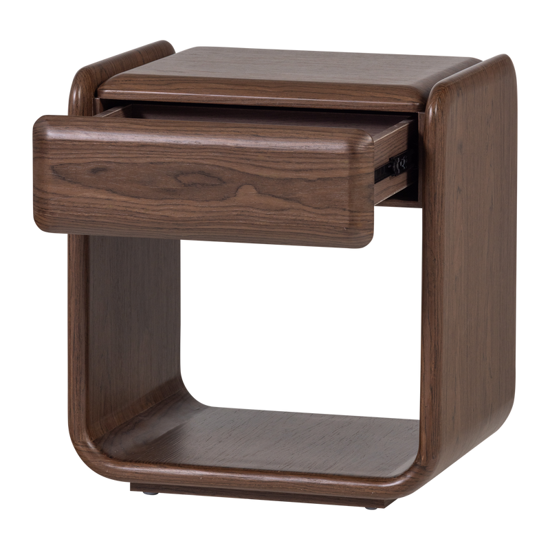 WOOOD ELURA Byrå/Nattduksbord 1 Låda Träfaner Brun