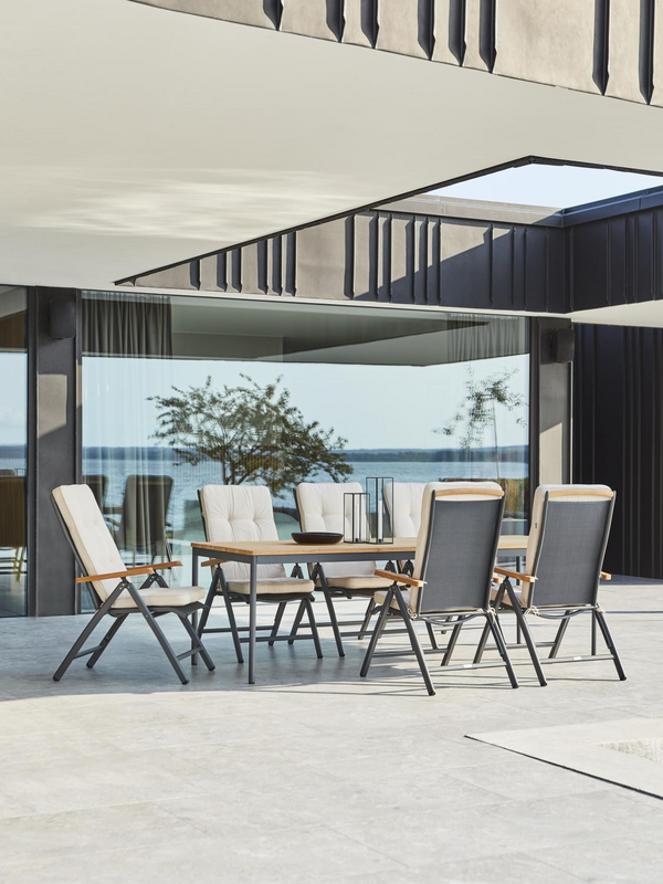 Brafab Nox Matbord 90x240 cm Antracit/Teak