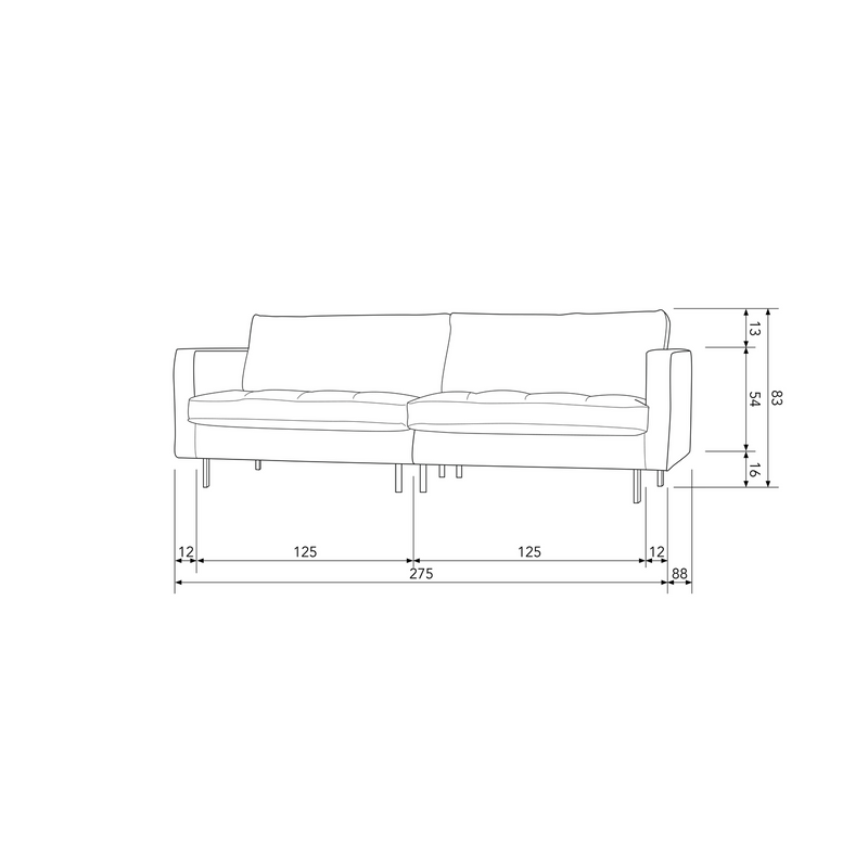 WOOOD Rodeo Classic Soffa 3-sits Eco Läder Svart