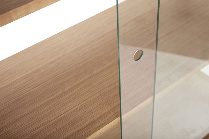 Hübsch Museum vitrinskåp natur klar 80x35xH140 cm