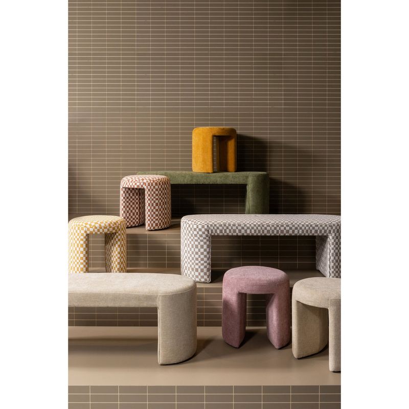 WOOOD JACOB Klädd Bänk Olivgrön