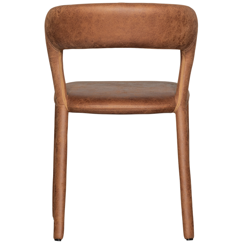 WOOOD Noble Matstol i Konjaksfärgad Läderlook 2 st