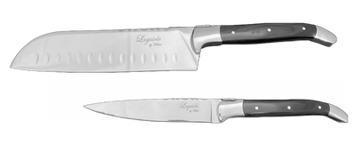 Laguiole By Hâws santokukniv och allkniv, handtag i svart trä