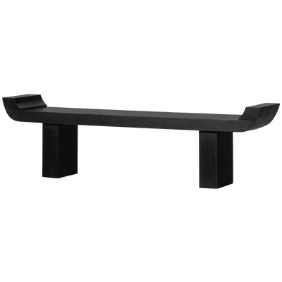 WOOOD Lox Bänk i Svart Mangoträ med Uppstående Kanter