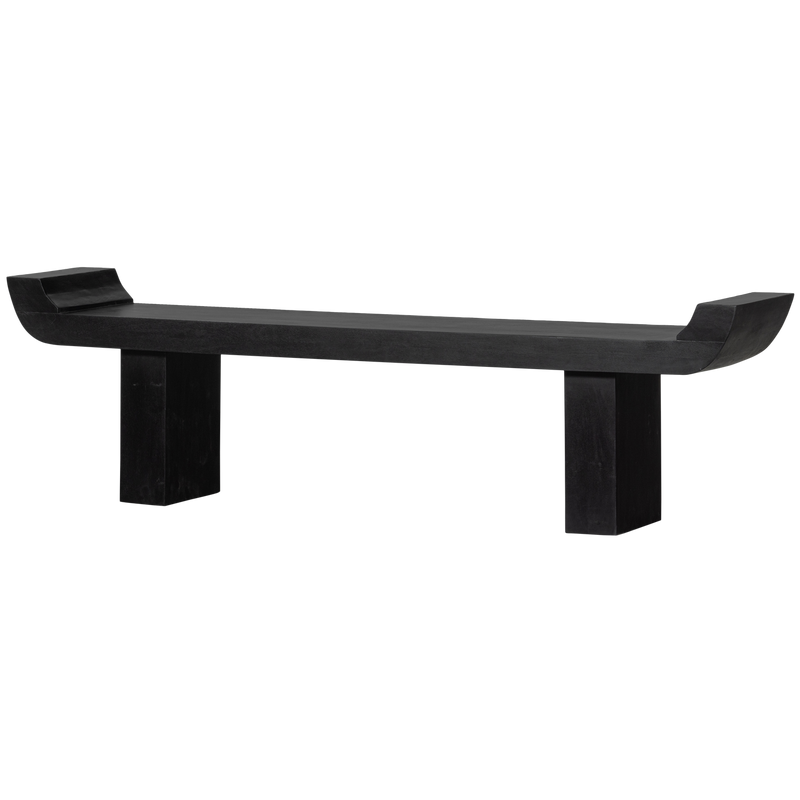 WOOOD Lox Bänk i Svart Mangoträ med Uppstående Kanter