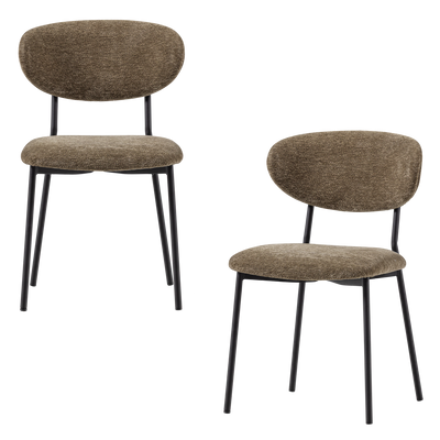 WOOOD Kjeld Matstol i Chenille Struktur, Grön 2 st