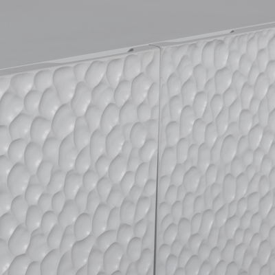 WOOOD Carved Organic 2-Dörrars Förvaringsskåp i Mangoträ Mistgrå