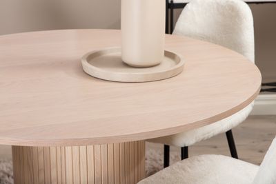 Venture Home Bianca & Polar Runt Matbord ⌀110 Vitputsad + 4 st Matstolar Vit