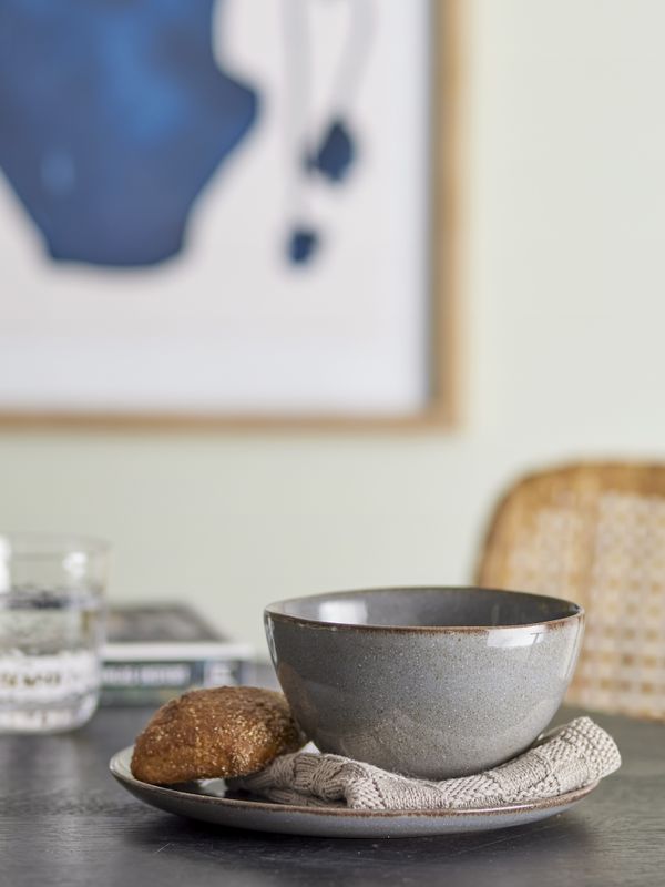 Bloomingville Sandrine Breakfast Set, Grå, Stengods