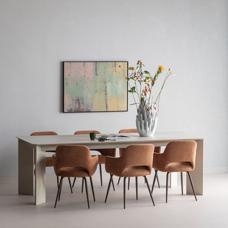 WOOOD Jenny Matstol i Vävd Brun Tyg 2 st