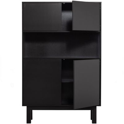 WOOOD FINCA Buffé- och Drinkskåp i Svart Furu