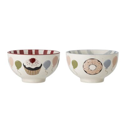 Bloomingville Mini Darby Skål, Röd, Stengods - 6-pack