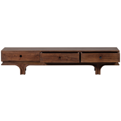 WOOOD Staes TV-bänk med 3 lådor i Mangoträ och Valnöt