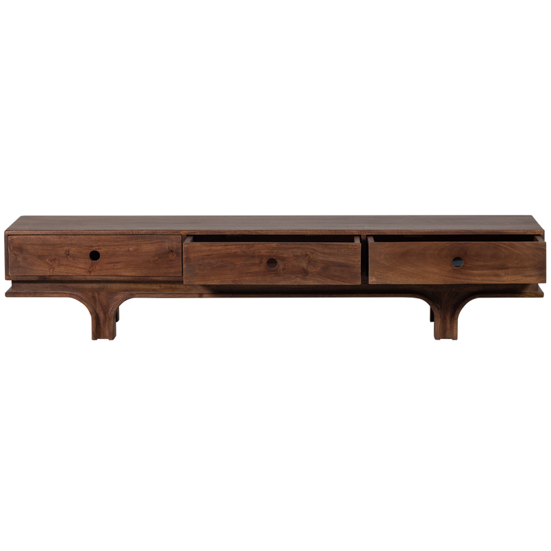 WOOOD Staes TV-bänk med 3 lådor i Mangoträ och Valnöt