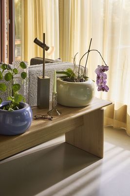 Hübsch Maru Krukor Stora Ljusgröna (set om 2) ø47xh27cm, ø37xh21cm Beige